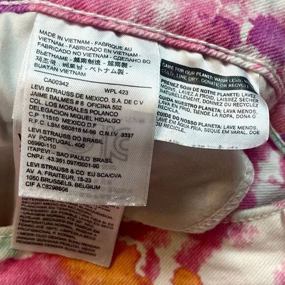 Levi's Watercolor Floral Ankle Length Denim Skinny Legging 31 - Picture 6 of 11